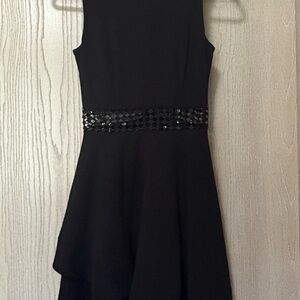 B Darlin Black Midi Dress with Embellished Waist